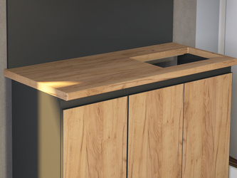 Kitchen countertop 120 cm with a cutout for the sink