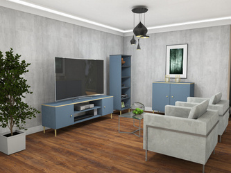 ESTELLA GLAMOR collection: blue matte and brushed gold aluminum