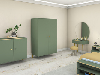 Two-door wardrobe ESTELLA Glamor smoky green