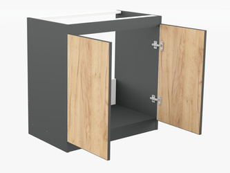 Two-door kitchen cabinet, 80 cm, Anthracite/Oak